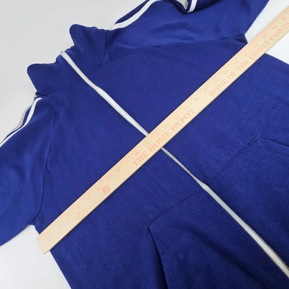 Vintage 70's Sears Activewear Track Jacket Large Blue USA Made Creslan Full Zip